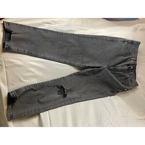 Express Mom Jeans Size 6 Gray Ripped Distressed High Rise Denim‎ Casual